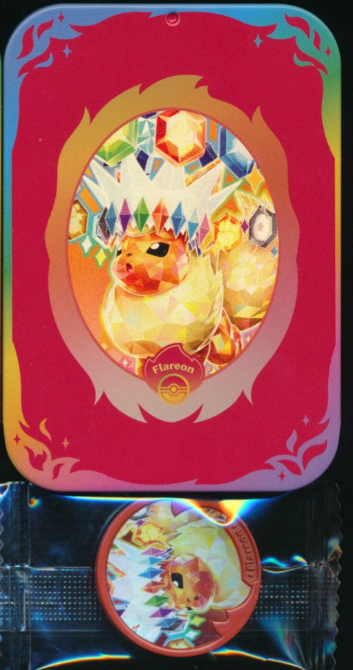 Flareon Mini Tin & Fridge Magnet Set Simplified Chinese Exclusive Terastal Gathering