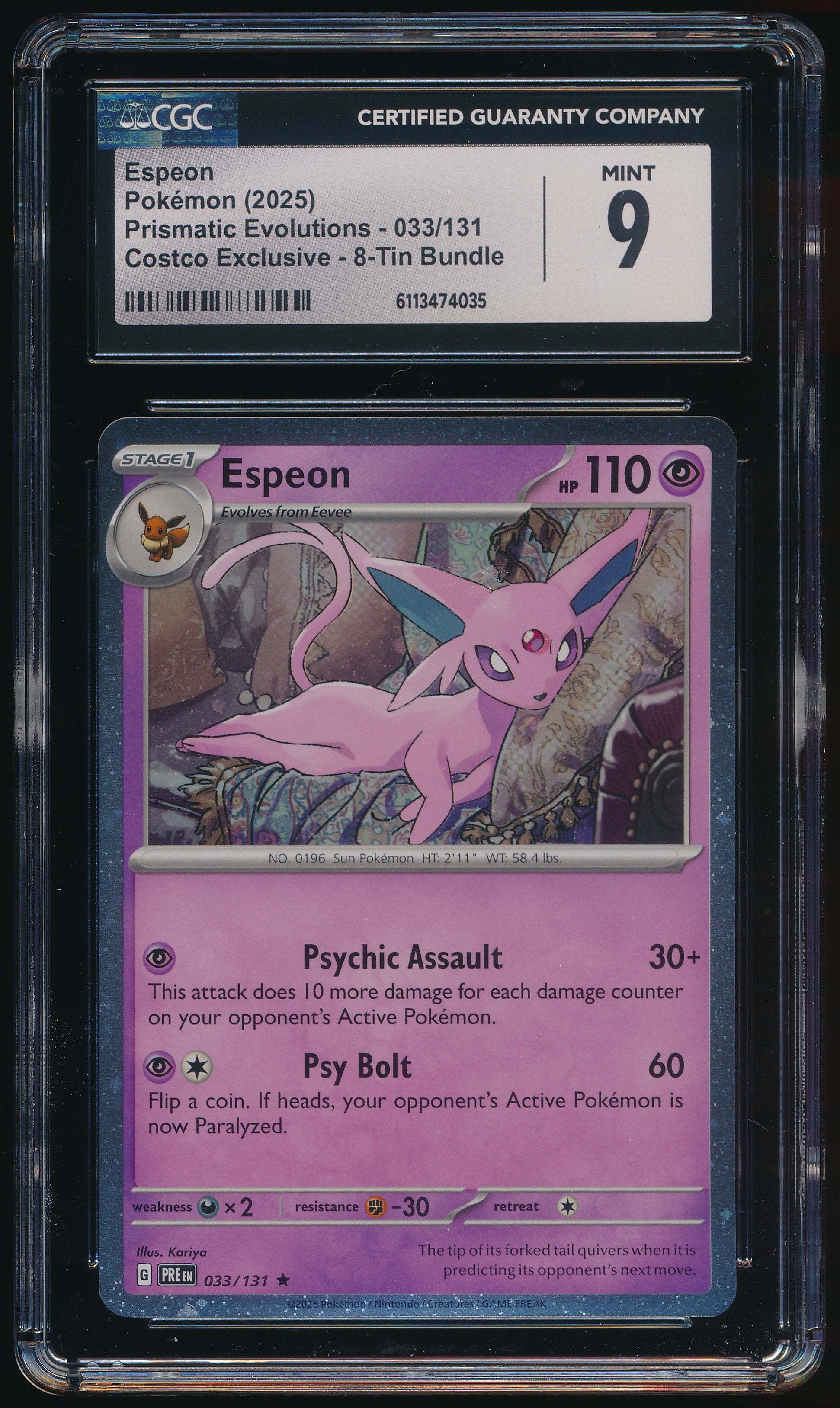 CGC 9 Espeon R 033/131 English
